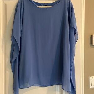 Ann Taylor Blue Boxy Blouse Relaxed Fit